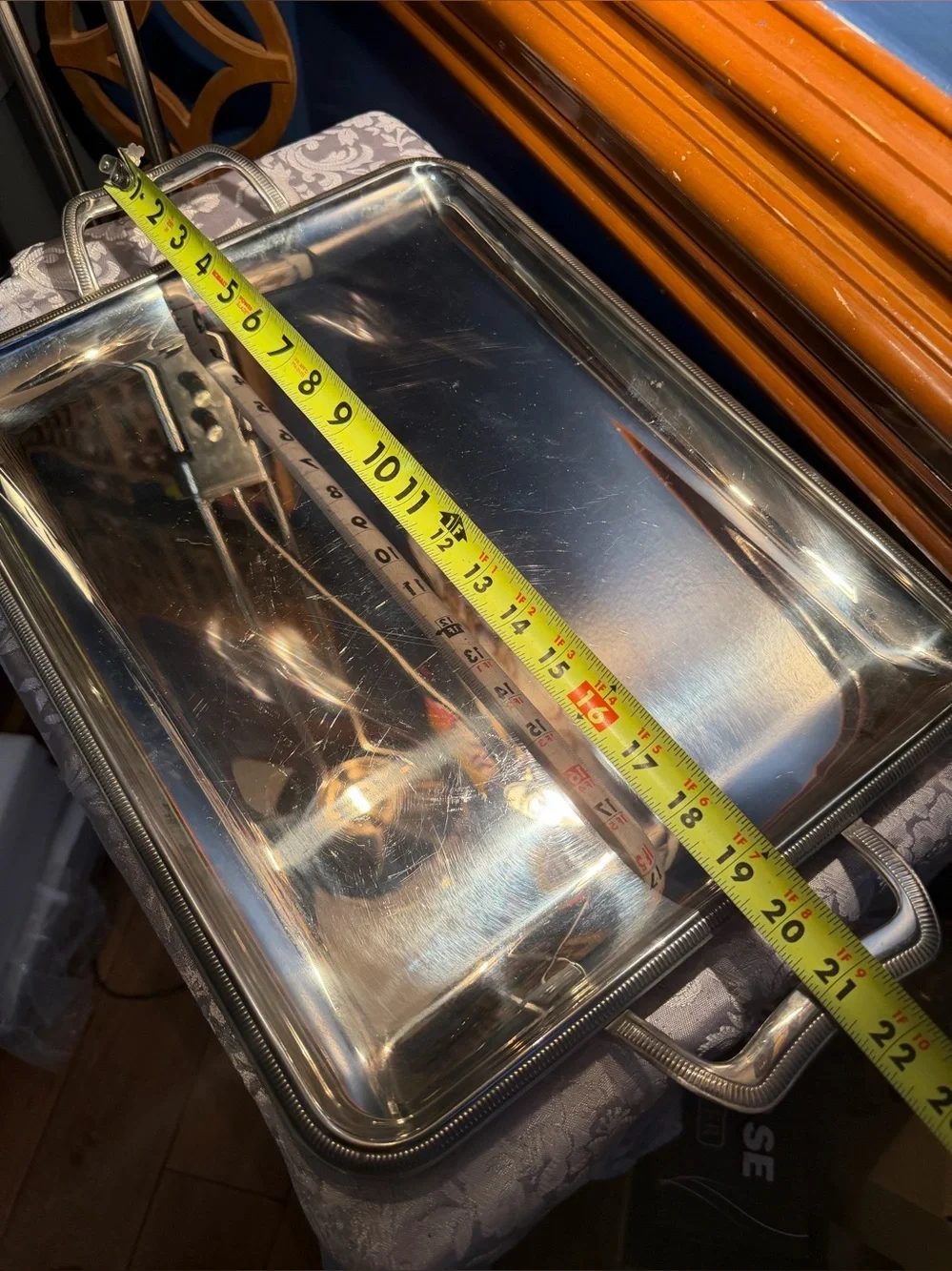 Stainless Steel Serving Tray Brazilian Brand Meridional 21in